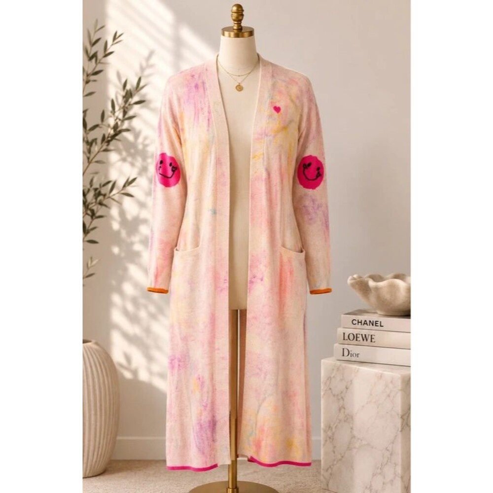 Kerri Rosenthal 100% Cashmere Watercolor Duster Cardigan L $695